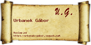 Urbanek Gábor névjegykártya